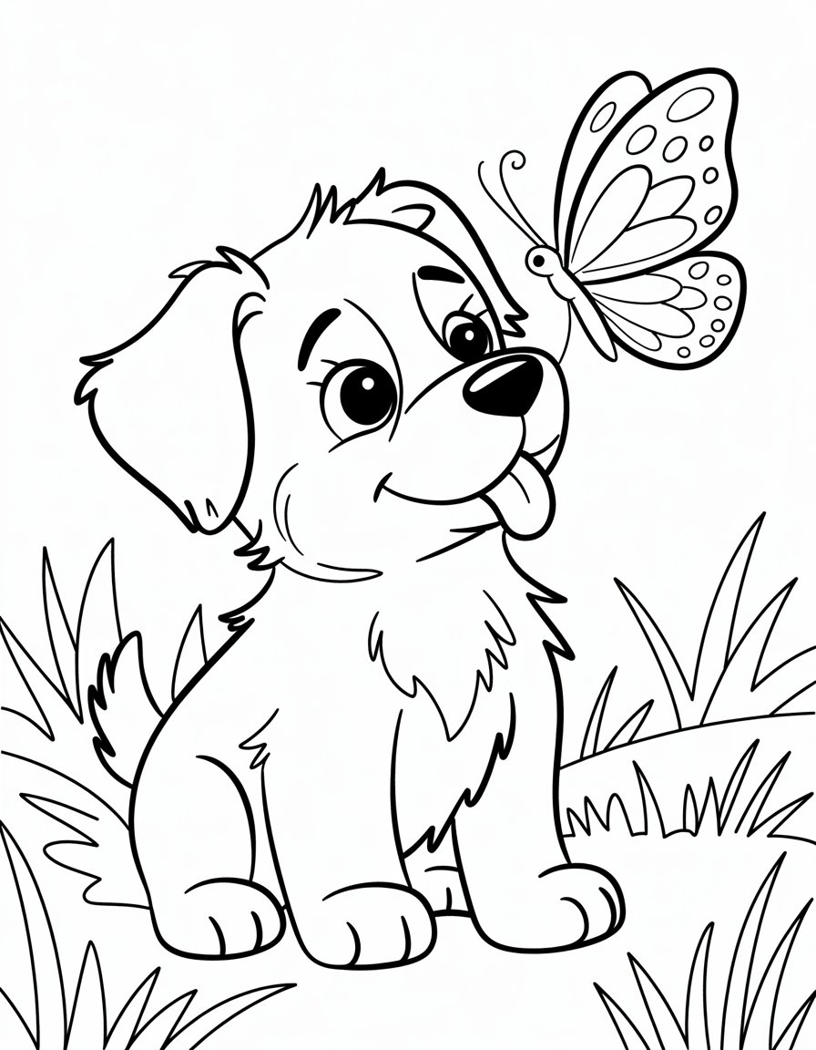 Dog and Butterfly Moment